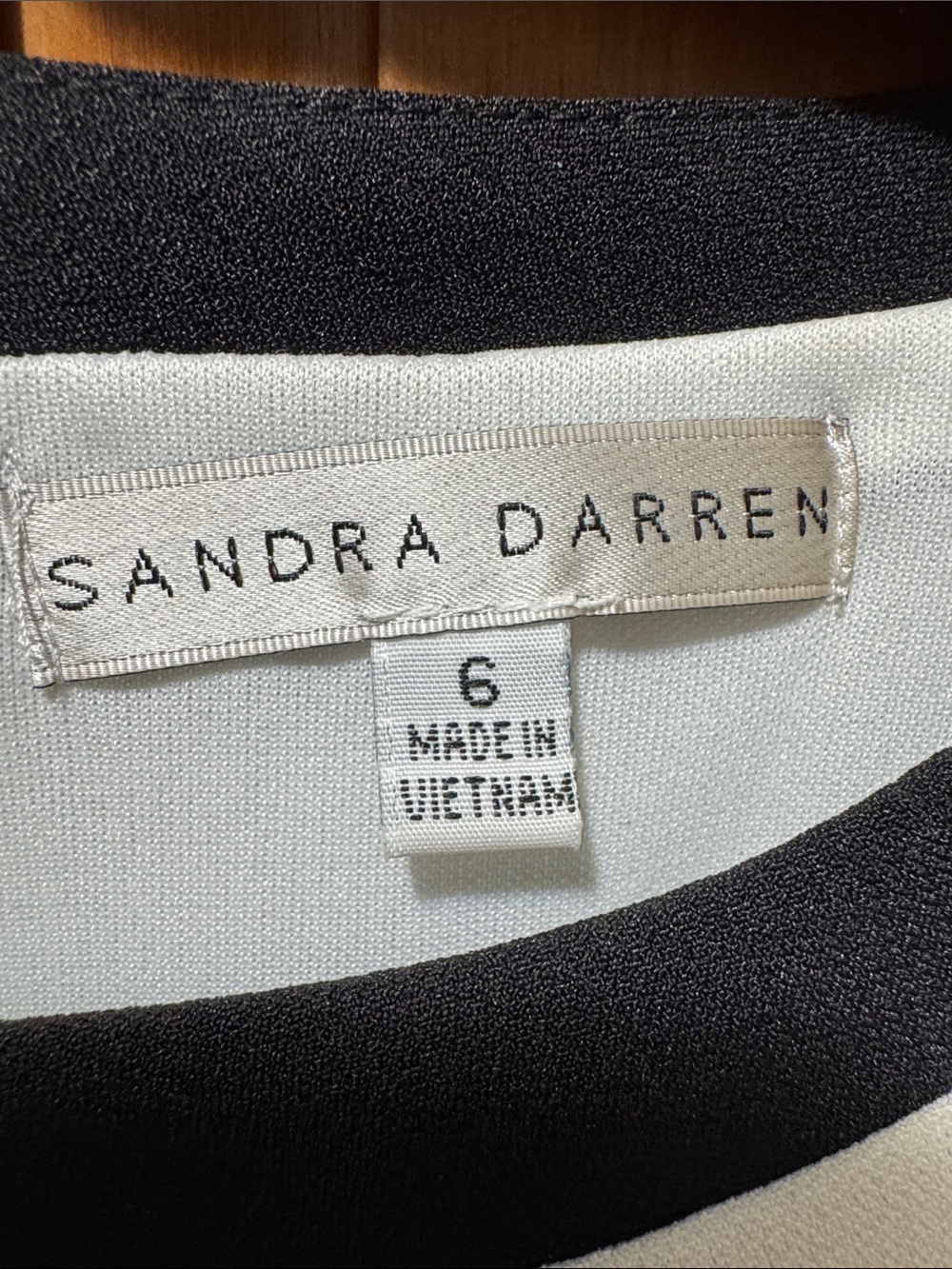 Sandra Darren Black, White & Beige Colorblock Dress - Picture 2 of 7